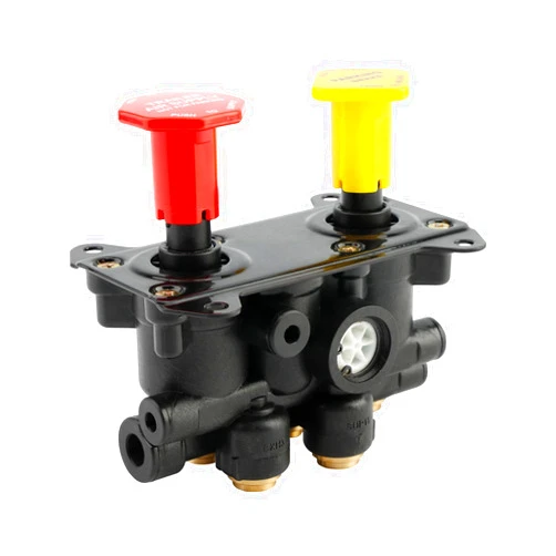 Misakomo 800257 MV-3 Dash Air Brake Control Valve - Bendix 065523 Trailer Parking Brake Valve with 3/8 Push to Connect Port - Compatible with Peterbilt and International Commercial Heavy Duty Trucks
