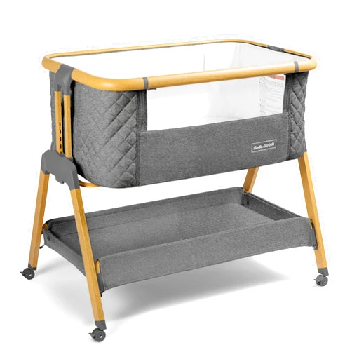 BaeBae Goods 3 in 1 Baby Bassinet with Wheels, Portable Bedside Sleeper for Baby with 7 Adjustable Heights and Foam Mattress, Baby Bedside Crib for Newborns and Infants with Storage Basket, Carry Bag Included