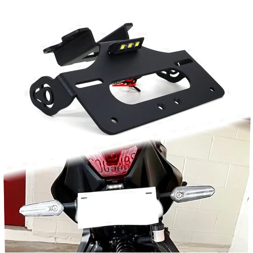 Xitomer Fit for FZ07 Fender Eliminator Bracket Fit for MT-07 2021 2022 2023 2024 FZ-07 Tail Tidy Fit for YZF-R7 with LED License Plate Light for OEM &Aftermarket Turn Signal