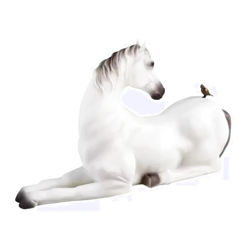 BytheM Sculpture Tabletop Animal Statue Ornament White Horse Resin Sculpture Ornaments Living Room Bedroom Study Desktop Decors Interior Decorations Statue of Wealth Statues