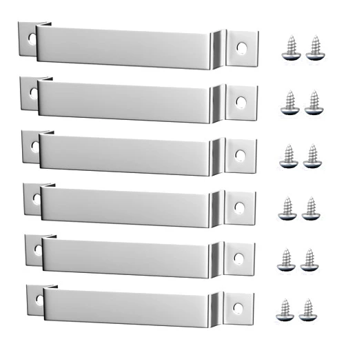 Maycelon Tape Measure Clip Tape Measure Holder Bench Belt Universal Tool with Screws Stainless Steel Tool Hanger Storage Dock for Mount Drill Power Tape Measures and Belt Clips (6 Pcs, Silver)