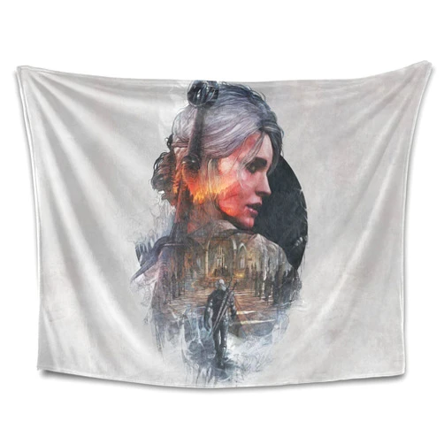 AKARDO Witcher Geralt Ciri Game Flannel Blanket Super Soft Fleece Throw Blanket with All Seasons Sofa Bed Throw Blanket (12,60 * 80in(150 * 200cm))