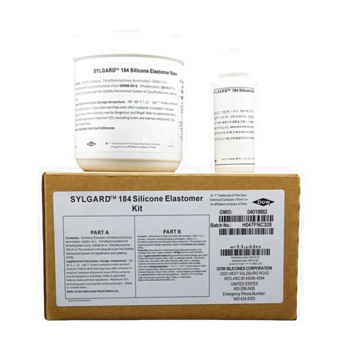 SANYI Dowsil SYLGARD 184 (Form Dow Corning) Silicone Elastomer Kit Base A + Curing Agent Solidifier B for Electrical Component Battery Board Assembly Room Temperature RT Heat Cure(1.1 lb = A 450g + B 45g)