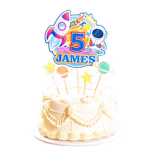 DOLPHIN CUSTOM spaceship Cake Topper for Birthday Party Decorations