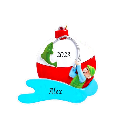 Lydia Gifts 2023 Personalized Christmas Tree Ornament for Fishermans - Fishing Guy Customized Christmas Ornament - Hunting Lovers Keepsake for Boys & Girls Children