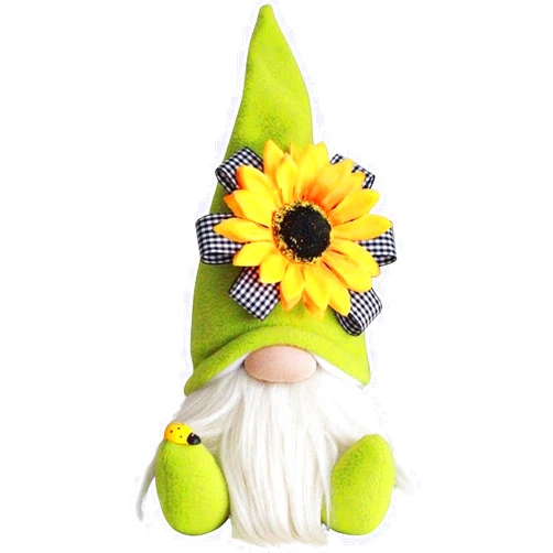 GDYYEZI Sunflower Garden Gnome, Sunflower Spring Gnome Mantel Display,Handmade Gnome Faceless Plush Doll, Farmhouse Tiered Tray Rustic Sca