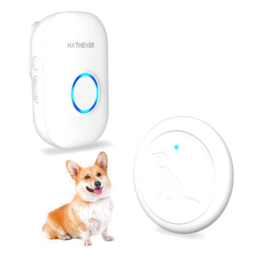 Hathever Dog DoorBell for Potty Training, Wireless Doggie Door Bell Operating at 1000 Feet with IP65 Waterproof Touch Button, 32 Melodies