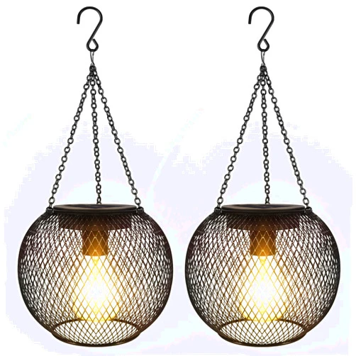 pearlstar Solar Lanterns Outdoor,Upgraded Solar Lights for Outside Decorative Outdoor Hanging Lights Waterproof Solar Lantern Lighting for Yard Garden Patio Pathway Tree,2 Pack