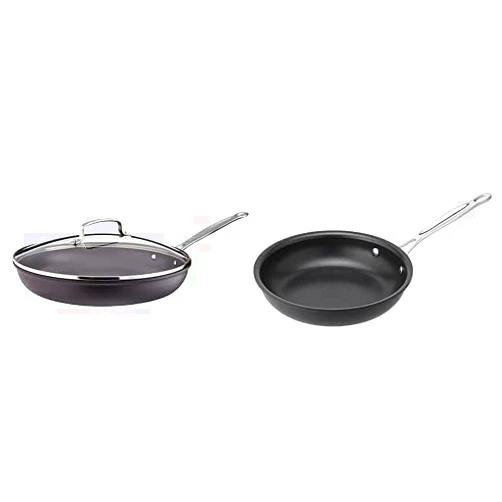 Cuisinart 622-30G Nonstick-Hard-Anodized, 12-Inch, Skillet w/Glass Cover & 622-20 Chef's Classic 8-Inch Open Skillet Nonstick-Hard-Anodized