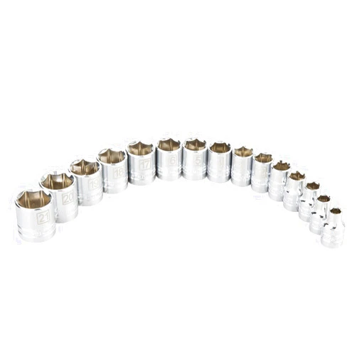 STEELMAN PRO 78523 6-Point Metric 15-Piece Socket Set, 3/8-Inch Drive