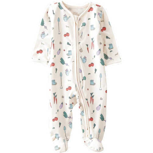 little planet by carter's unisex-baby Sleep and Play made with Organic Cotton, Veggie Garden Print, 6M