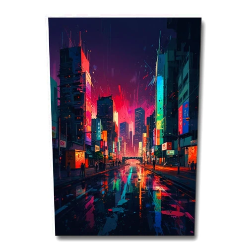 JELLYSMITH Tokyo Wall Art Eiffel tower Framed Poster Print Tokyo Street Extra Large, Print