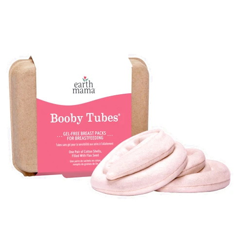 Earth Mama Booby Tubes | Gel-Free Hot & Cold Compress Nursing Packs for Breastfeeding & Tender Breasts, 4.2-Ounce