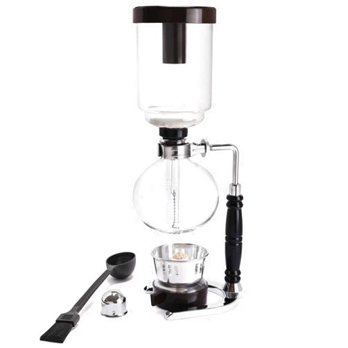 LUEUR Siphon Coffee Maker, Vacuum Coffee Brewer, Heat-Resistant 5-Cup Glass Siphon Coffee Maker with Reusable Cloth Filter, Hot Tea Maker for Home, Household and Office