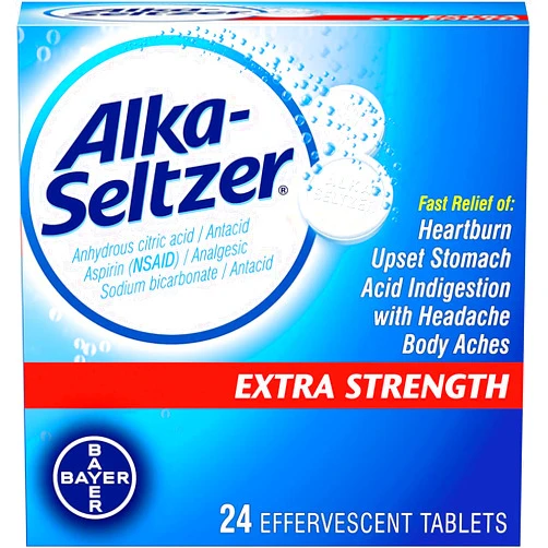 Alka-Seltzer-Extra Strength Tablets, Extra-Strength Antacid & Pain Relief, Original (24 Tablets)