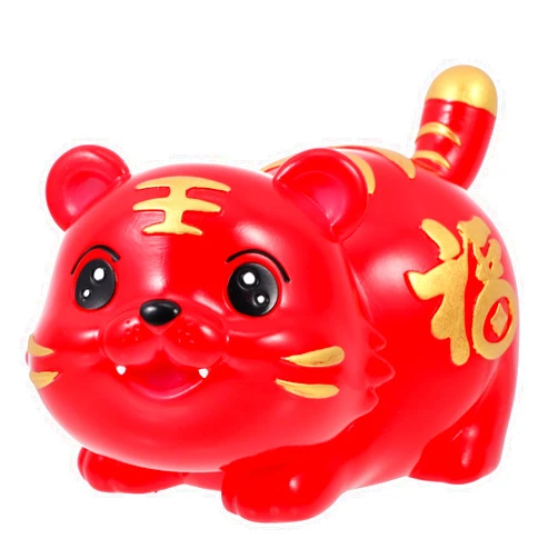GOOHOCHY Piggy Bank Cute Figurine Chinese Car Ornament Coin Bank Table Decoration Animal Piggy Bank Piggy Toys Cash Piggy Bank Carinify Toy Zodiac Tiger Ornaments Child Vinyl Red