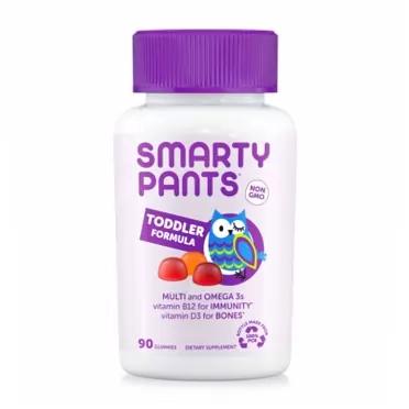 SmartyPants Toddler Formula Daily Gummy Multivitamin: Vitamin C, D3, & Zinc for Immunity, Gluten Free, Omega 3 Fish Oil (DHA/EPA), , Vitamin B6, Methyl B12, 90 Count (30 Day Supply)