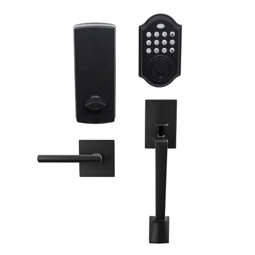KIAYACI Front Door Handle Sets Black Door Handle keypad Door Lock with Handle Entry Door Locksets with Keypad Deadbolt Electronic Keypad Deadbolt Locks for Doors