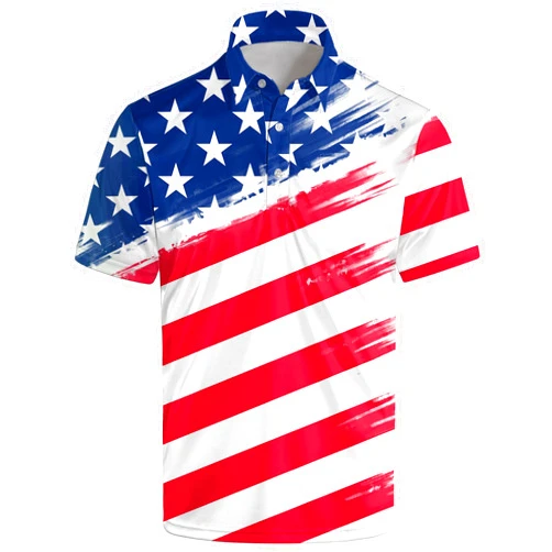 MDLBNSI Polo Shirts for Men Moisture Wicking Mens Polo Shirts Patriotic Shirts for Men