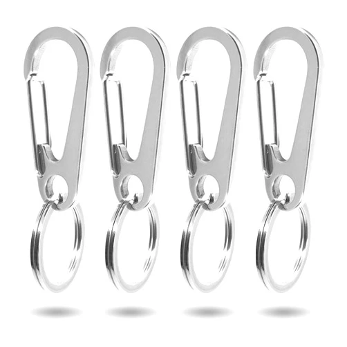 Fiyoom 4 Pack Dog Tag Clips Durable Dog ID Tag,304 Stainless Steel Quick Clip and Rings,Easy Change Pet ID Tag Holder for Dog Cat Collars and Harnesses