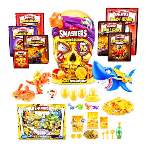 ZURU SMASHERS Smashers Dino Island Gold Treasure Hunt (Orange) by ZURU, Treasure Hunt Themed Toy, Interactive Toy, Collectable Toy for Kids and Teens