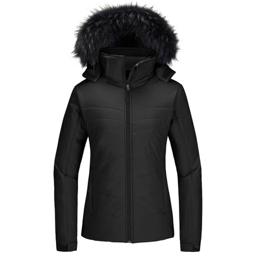 Skieer Women's Waterproof Ski Jacket Warm Puffer Jacket Thick Hooded Winter Coat
