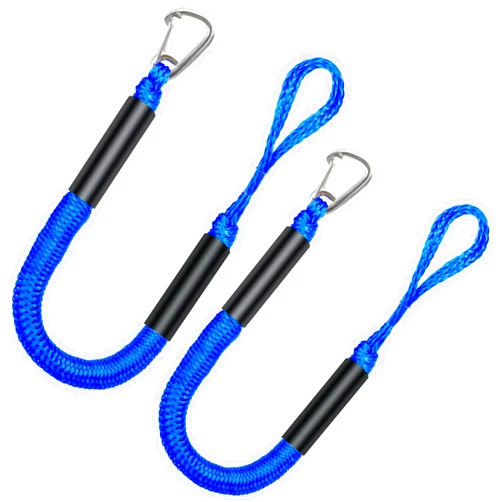 GANGXUN Mooring with 2ft Bungee Dock Line 2-Pack - Essential Accessories for Diverse Watercraft Built in Snubber, Kayak, Watercraft, SeaDoo, Jet Ski, Pontoon, Canoe, Power Boat