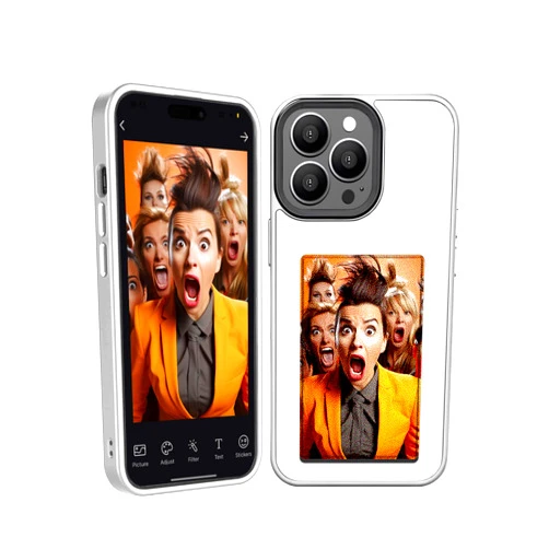 Viyivwine Smart Ink Screen Phone Case DIY Display Imaging,Anti-Drop TPU Rubber DIY Ink Phone Case,NFC Ink Phone Case with Picture Screen,E-Ink Phone Case Compatible with iPhone 15 Pro Max (White)