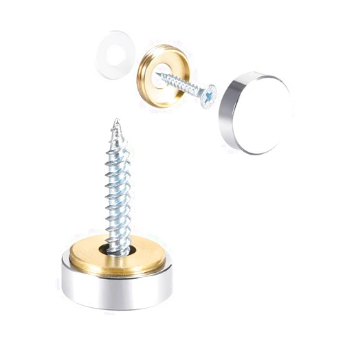 uxcell Mirror Screws Decorative Caps Cover Nails Polished Stainless Steel 16mm 8pcs