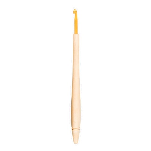 Generic Ommi Ergonomic Handle Crochet Hooks | Wood Base Metal Crochet Hook | Handcrafted 7’’ Crochet Hook | Knitting Needle, Craft Yarn Weave | Best Gift! (4 mm, Maple)