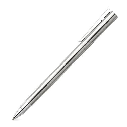 Faber-Castell 342004 NEO Slim Rollerball Pen, Shiny Stainless Steel
