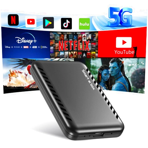 Tukauk Wireless Carplay Adapter with YouTube/Play Store/Mirror Link, 4 in 1 Carplay & Android Auto Wireless Adapter, Carplay Box Streaming Video for OEM Wired CarPlay Car