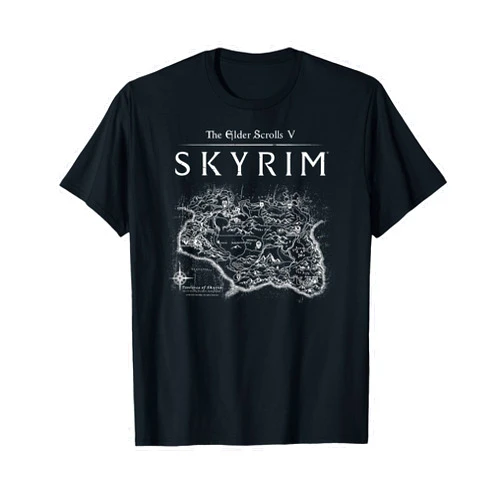 Elder Scrolls Skyrim Province Map Video Game T-Shirt