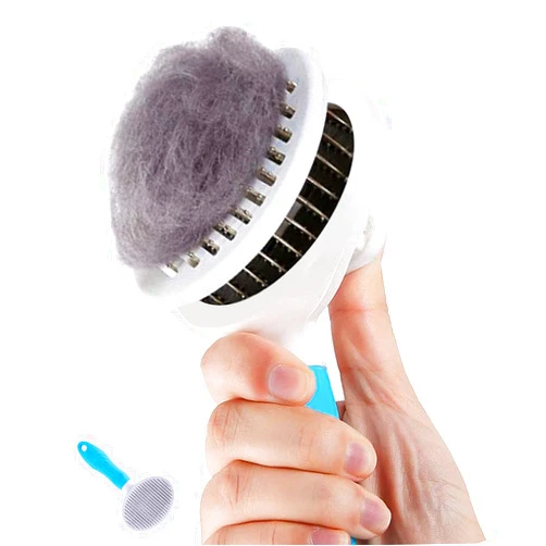 EMMiuss Cat Brush for Shedding - Self-Cleaning Slicker Brush Removes Loose Undercoat, Mats, and Massages Pets