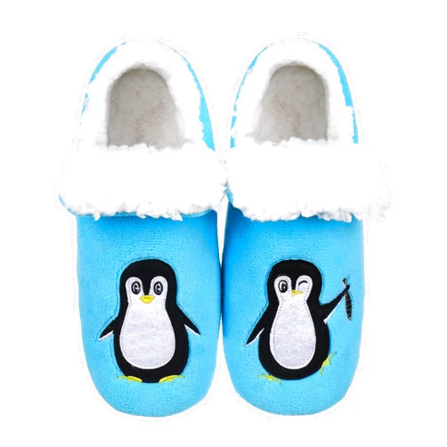 SUSTYLE Women's Slipper Socks-Winter Fuzzy Warm Soft Cozy Non-Skid Fleece-Lined Penguin House Slippers Booties with Grips
