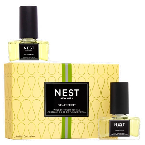 NEST New York Wall Diffuser Refill Vials, Grapefruit - Set of 2 - Up to 60 Days of Continuous Scent - Cruelty Free, Vegan - Made in USA