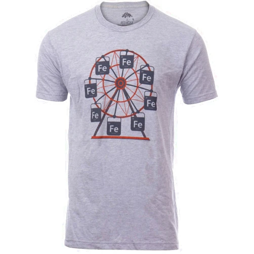 Ann Arbor T-shirt Co. Ferrous Wheel | Funny Chemistry Teacher Humor Dad Joke Chemist Science Pun Ferris T-Shirt for Men Women