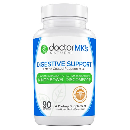 Doctor MK's NATURAL IBS Relief Supplement by Doctor MK's®, 90 Capsules of Enteric Coated Peppermint Oil, Irritable Bowel Syndrome, Digestive Support Formula