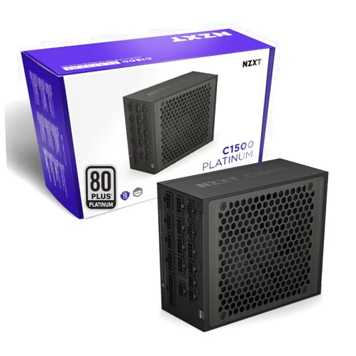 NZXT C1500 Platinum ATX 3.1 | Fully Modular Low-Noise PC Gaming Power Supply | 1500 Watts | 80 Plus Platinum| Dual 12V-2x6 Connectors | Zero Fan Mode | 100% Japanese Capacitors | Black