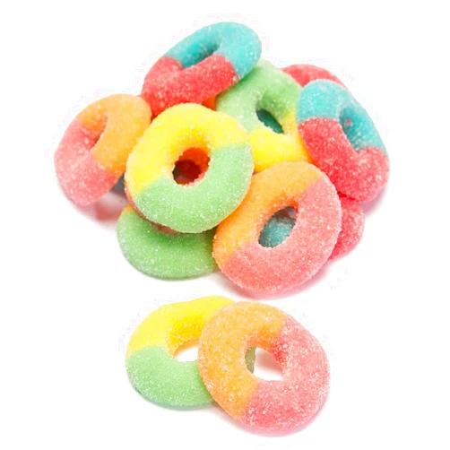 YANKEETRADERS Neon Fruit Rings, Assorted Flavors, 44 OZ. Bulk Bag