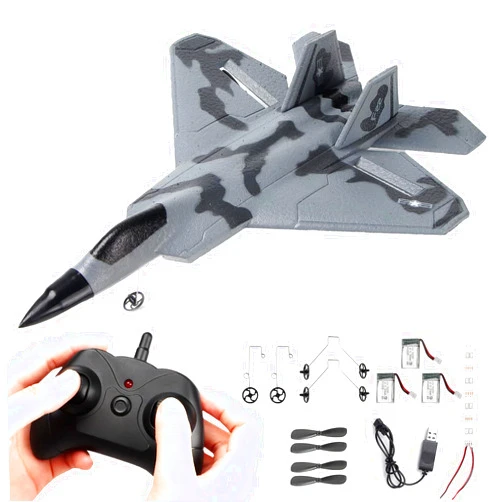 BEHORSE RC Plane -F22 Raptor Model Toy Airplane Glider, 2 Channels 2.4 GHz Remote Control Airplane Easy to Fly RC Jet,Kids & Beginners F22 Easy to Fly Toy for Fighter Model Glider
