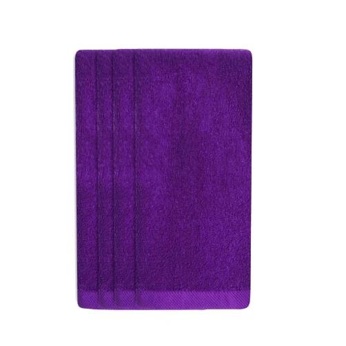 The Holy South Fingertip Hand Towel | Absorbent |11x18 | Terry Velour Premium Washcloths, Bathroom use, 100% Cotton, Face, fingertip, Soft, Guest Towels (Pack of 4) (4, Purple)