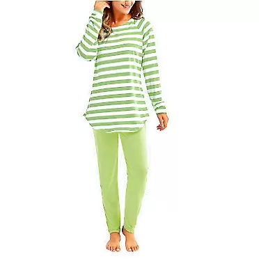 Generic Womens Fuzzy Pajamas Set Soft plush Long Sleeve Flannel Warm Pjs Soft Pjs Lounge Sets with Pockets Green X-Large