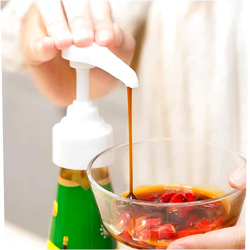 SPRINT4DEALS Oyster Sauce Squeezer, Pump Bottle Mouth Squeezer for Oil Chili Tomato Soy Sauce Dispenser Kitchen Tools (White)