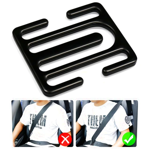 Aneilo Seat Belt Clips, Seatbelt Adjuster Universal All Auto Models, Metal Seat Belt Clip, Improve Driving Comfort, Suitable for Adults, Kids, Fat Man, 3 Years Free Replacement