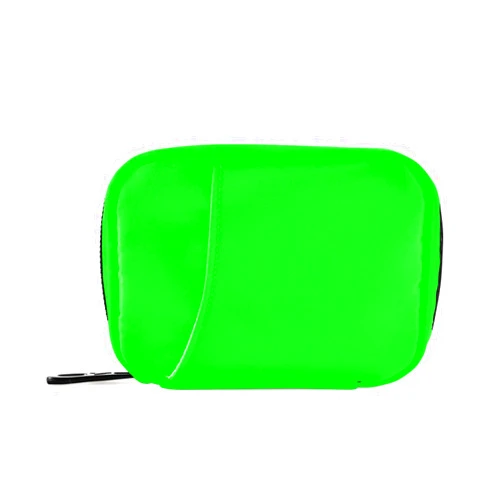 xigua Plain Neon Green Solid Color Pill Case 7-Day Travel Pill Organizer Box with Zipper Closure for Vitamins, Medication and Supplements