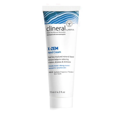 AHAVA Clineral X-Zem Hand Cream - Relieves discomfort from dermatitis, fights redness, dryness & itchiness, softens dry & rough patches, with Hippophae Oil, Shea Butter & Osmoter, 4.2 Fl.Oz