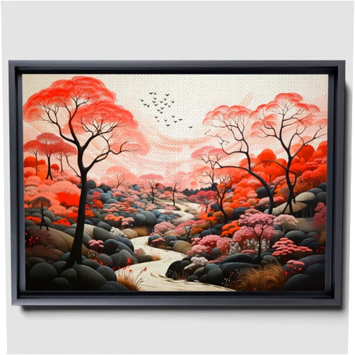 StoreUSA97 Landscape Illustrations In Pink, Abstract Prints, Wales Art, Welsh Print, Home Décor Wall Giclee, Nature Print, Elan Valley Art, Nature Wall Art, Print