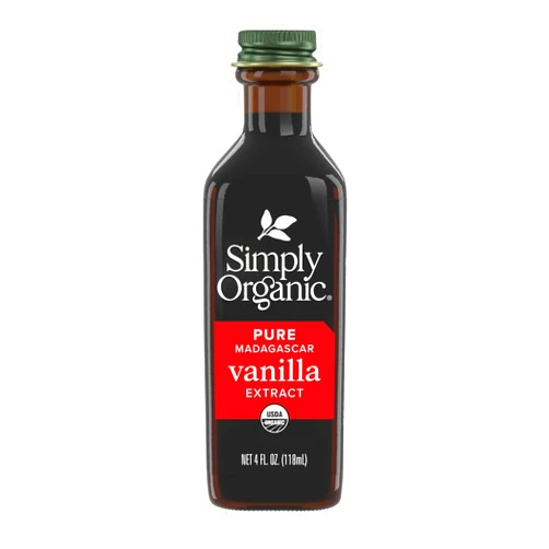 Simply Organic Pure Madagascar Vanilla Extract, 4-Ounce Glass Jar, Certified Organic, Gluten-Free, Sugar-Free Flavor For Smoothies