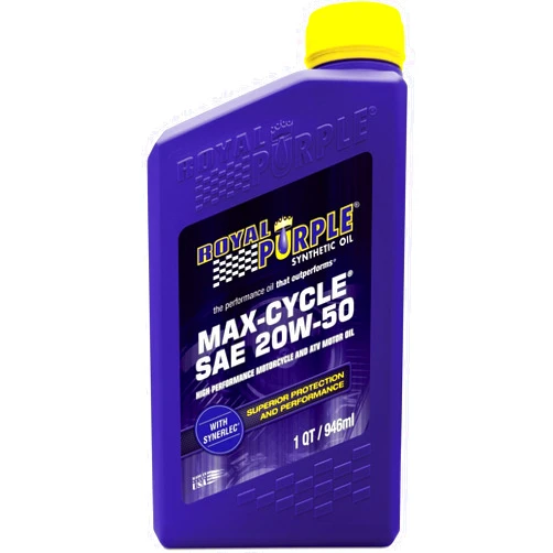 Royal Purple 01316 Max Cycle 20W-50 High Performance Synthetic Motorcycle Oil - 3 Quart PACK